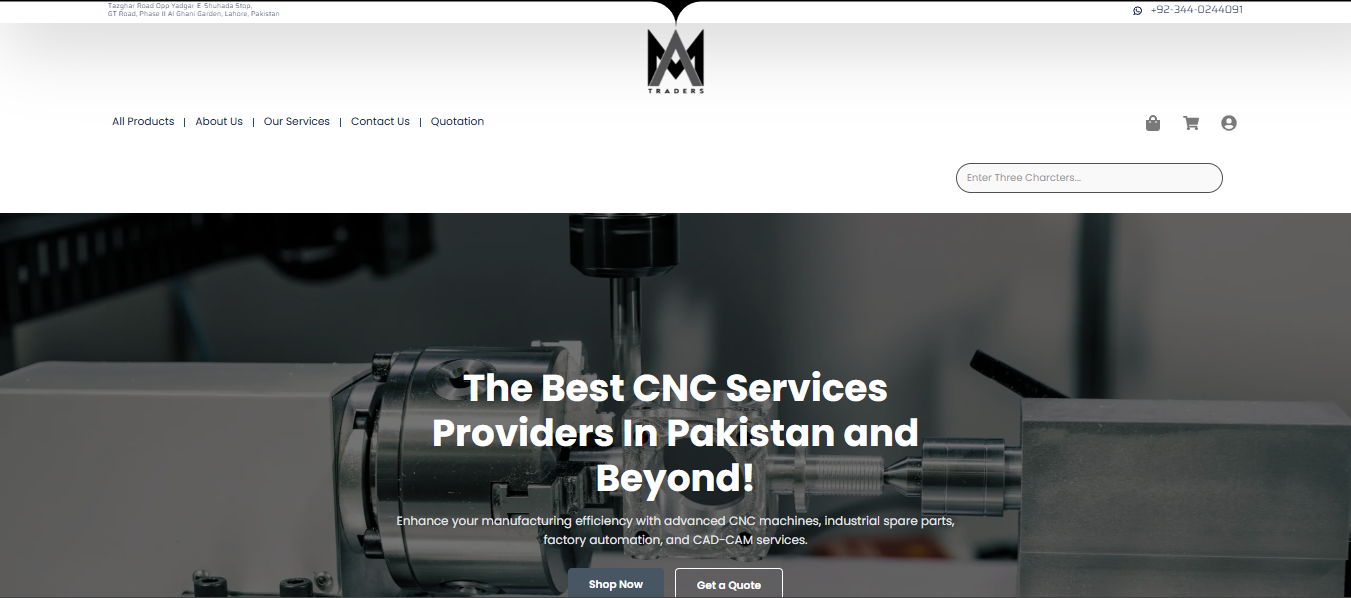 MA Traders WooCommerce industrial website